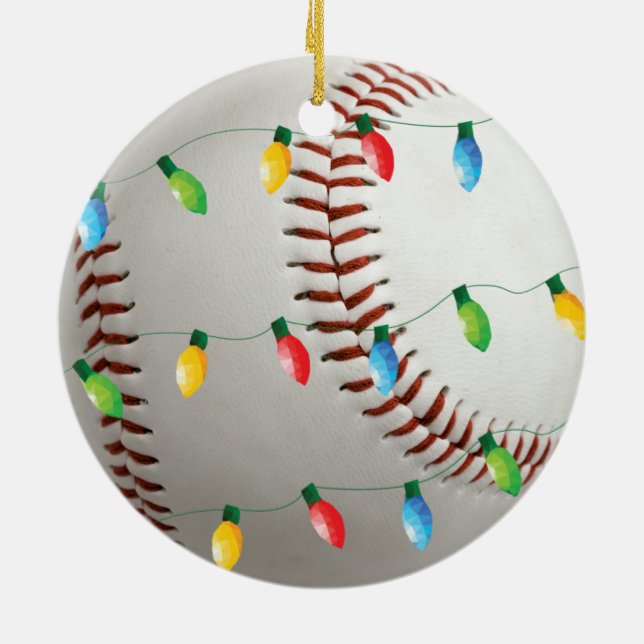 Béisbol con el ornamento del día de fiesta de las (Atrás)