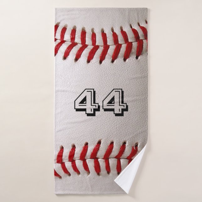 Béisbol con número de Personalizable (Toalla de baño)