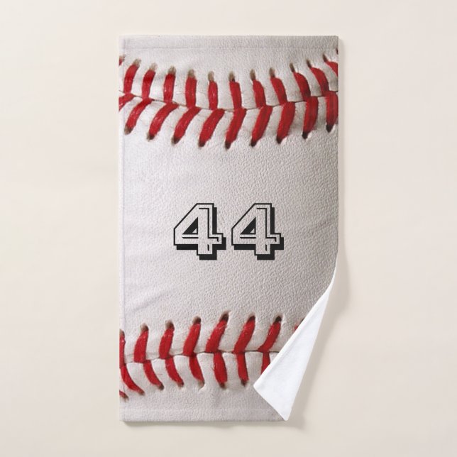 Béisbol con número de Personalizable (Toalla de mano)