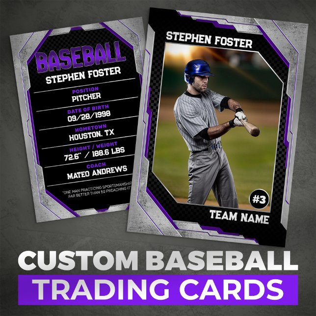 Béisbol con tarjeta de personalizado Purple Béisbo (Subido por el creador)