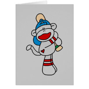 Béisbol del mono del calcetín en las camisetas y