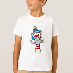 Béisbol del mono del calcetín en las camisetas y