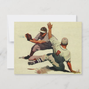 Béisbol Deportivo Vintage, Jugador Deslizándose ha