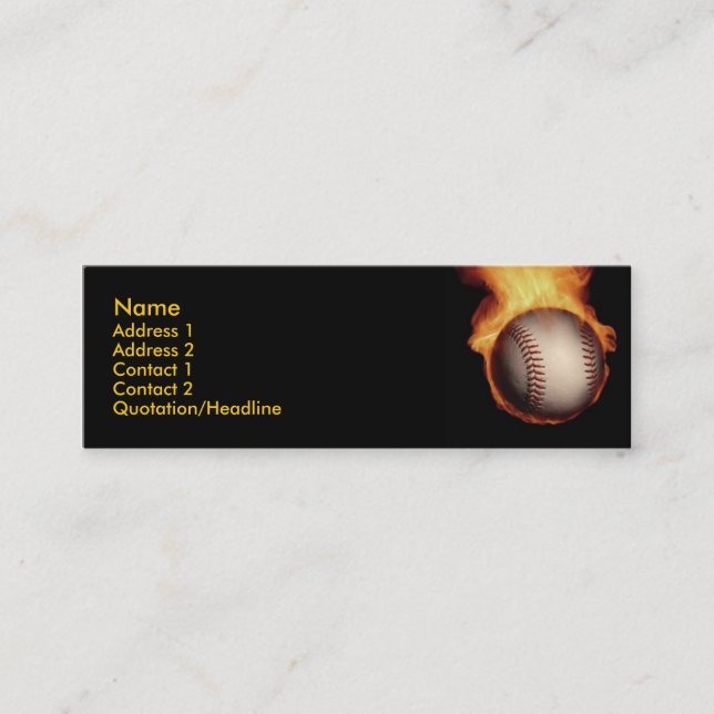 Béisbol en tarjeta del perfil del fuego (Anverso)