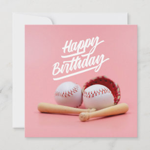Béisbol Feliz cumpleaños con el baile en rosa