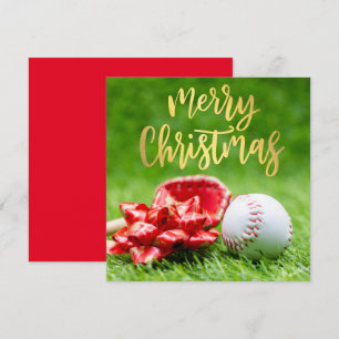 Béisbol Feliz Navidad con bola verde