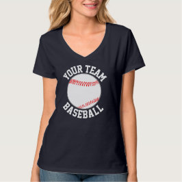 Béisbol Femenino Camiseta Personalizada con Nombre