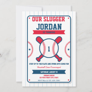 Béisbol Invitación de cumpleaños 1-Lugre de todas