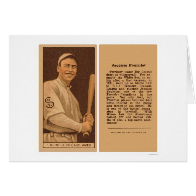 Béisbol Jack Fournier White Sox 1912 (Anverso (Horizontal))