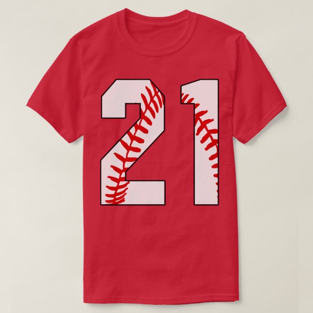 Béisbol número 21 21 Jersey Favorito Pl (Diseño del anverso)