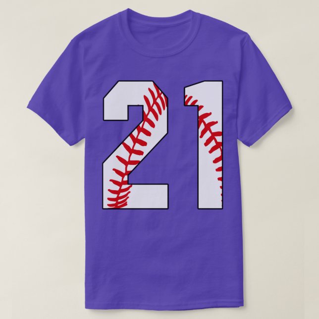 Béisbol número 21 21 Jersey Favorito Pl (Diseño del anverso)