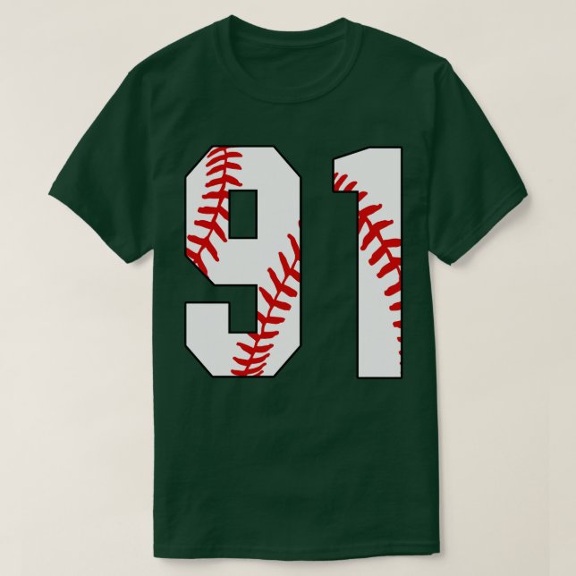 Béisbol número 91 91 Jersey Favorito Pl (Diseño del anverso)