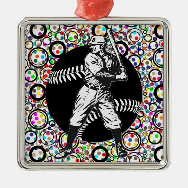 Béisbol: Ornamento Metalizado Vintage (Frente)