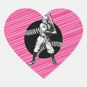 Béisbol: Pegatina del Corazón Vintage