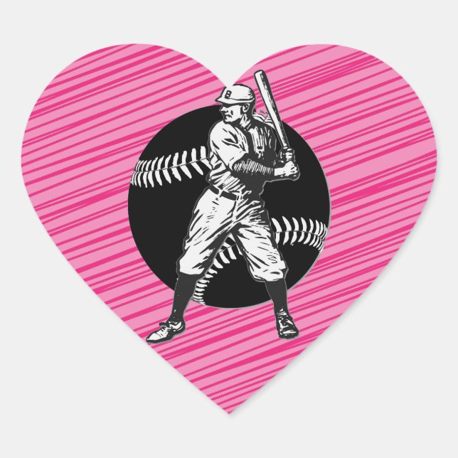 Béisbol: Pegatina del Corazón Vintage (Anverso)