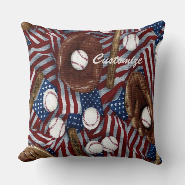 Béisbol Personalizado En El Cojín decorativo De Lo (Anverso)