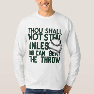 Béisbol robando camiseta de humor