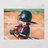 Béisbol Simple Sporty Gracias postal