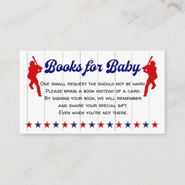 Béisbol, Sport Baby Shower, Libros para tarjeta de (Anverso)