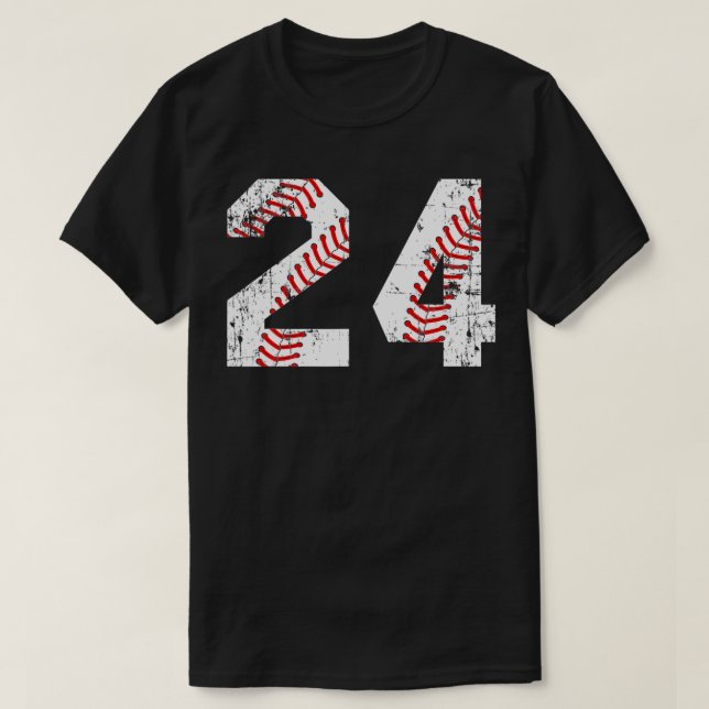 Béisbol vintage 24 Jersey Número (Diseño del anverso)
