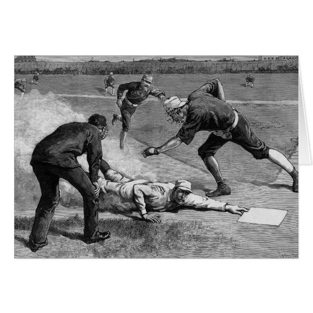 Béisbol vintage de Thure De Thulstrup, 1885 (Anverso (Horizontal))