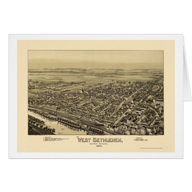 Belén del oeste, mapa panorámico del PA - 1894 (Anverso (Horizontal))