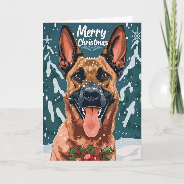 Belga Malinois Feliz Navidad personalizada (Anverso)