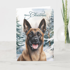 Belga Malinois Woodland Forest Feliz Navidad