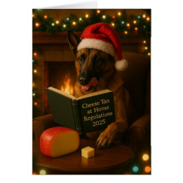 Belgian Malinois 'Cheese Tax' Christmas card