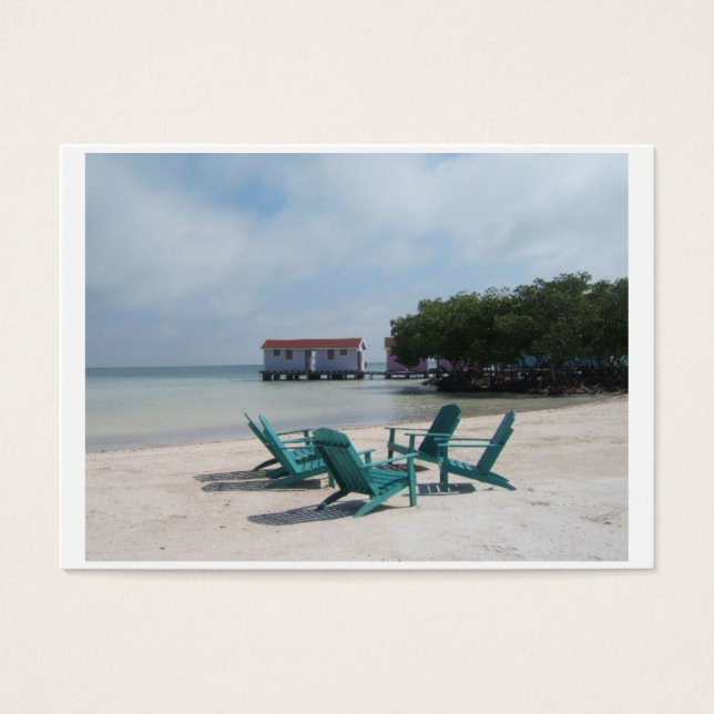 Belice Adirondack Casas Rosa Agua Turquesa (Frente)