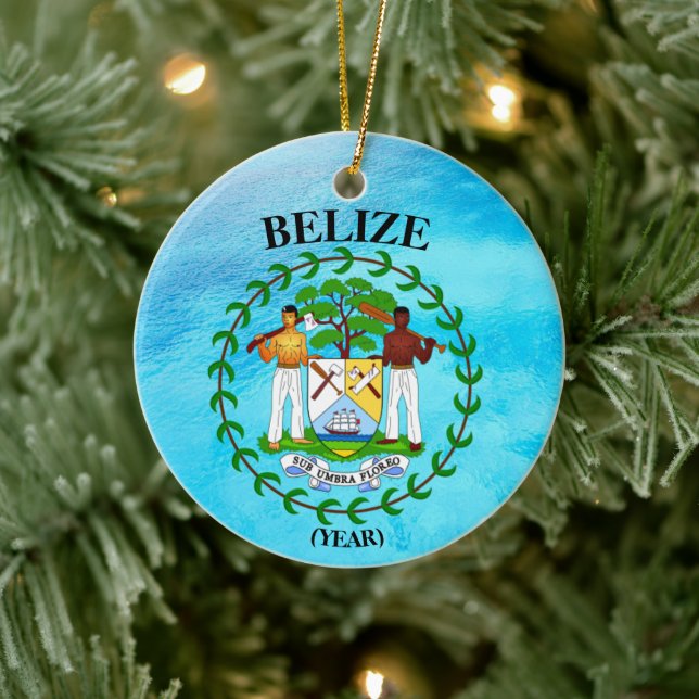 Belice Vacaciones Navidades Ornamento cerámico (Árbol)