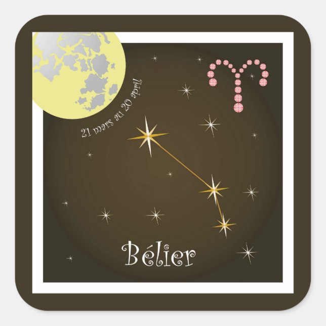 Bélier 21 mars de 20 pegatinas au avril (Anverso)