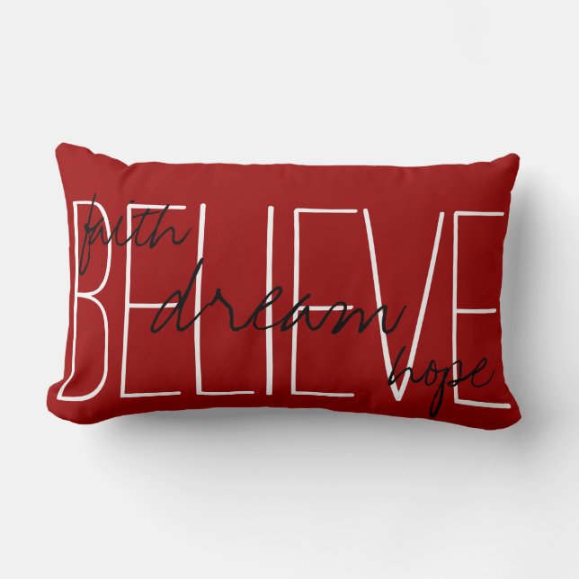 Believe Dream Faith Hope Cojín decorativo (Anverso)