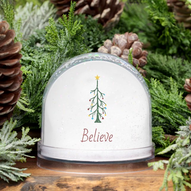 Believe Evergreen Tree Modern Christmas (Invierno)