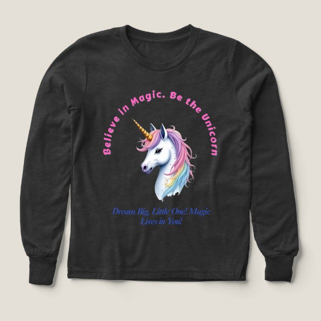 Believe In Magic Unicorn Pastel Rainbow Inspiratio (Diseño frontal)