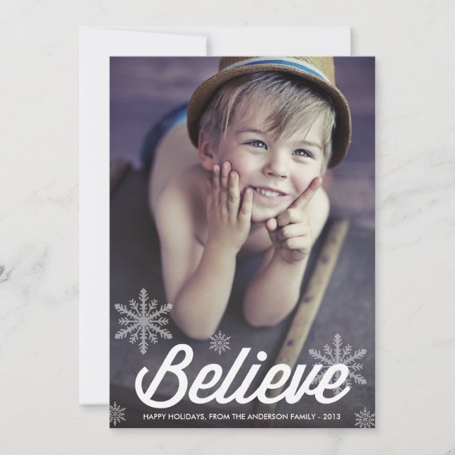 BELIEVE SNOWFLAKES | TARJETA DE FOTOGRAFÍA DE VACA (Anverso)