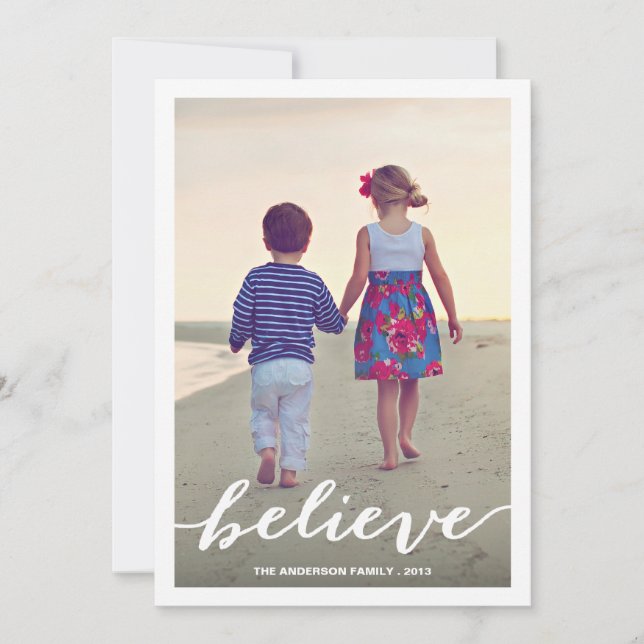 BELIEVE | TARJETA DE FOTOGRAFÍA DE VACACIONES (Anverso)