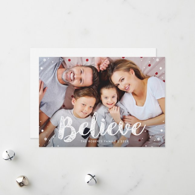 BELIEVE | tarjeta de navidades de saludos modernos (Anverso/Reverso In Situ)