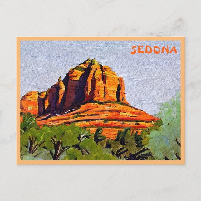 Bell Rock, Sedona, Arizona pintando postal (Anverso)