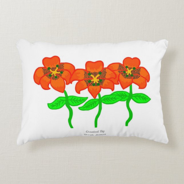 Bella almohada de acento de Tigre Lilies (Anverso)