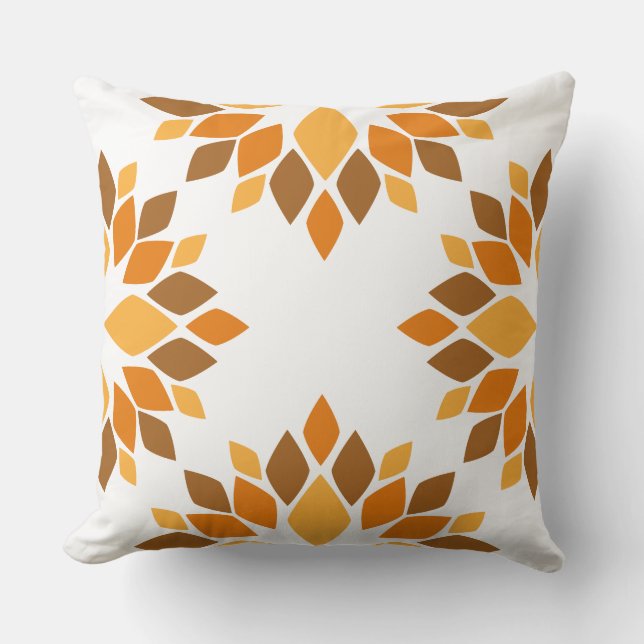 bella almohada de estampado floral marrón (Anverso)