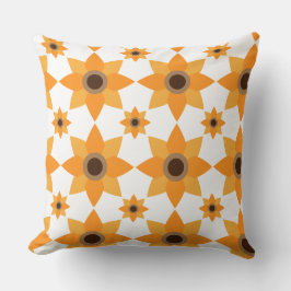 bella almohada de estampado floral marrón