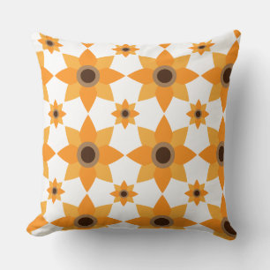 bella almohada de estampado floral marrón