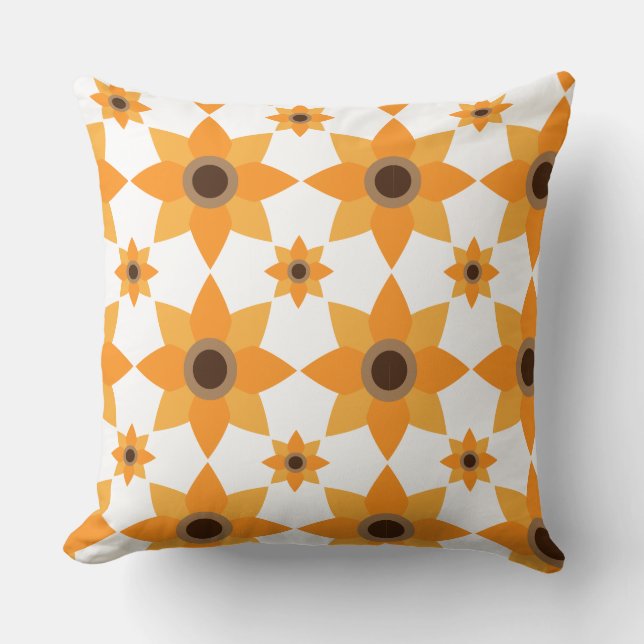 bella almohada de estampado floral marrón (Anverso)