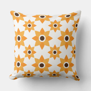 bella almohada de estampado floral marrón