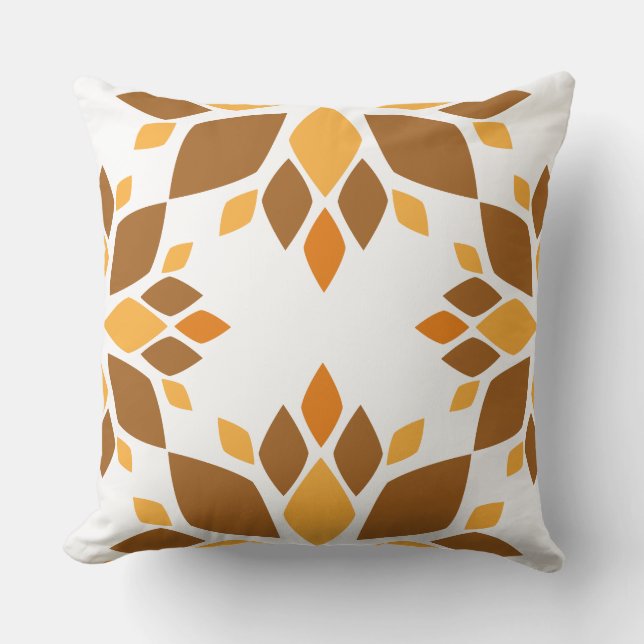 bella almohada de estampado floral marrón (Anverso)