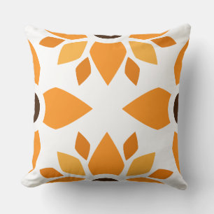 bella almohada de estampado floral marrón