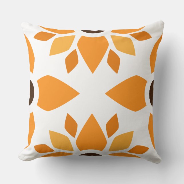bella almohada de estampado floral marrón (Anverso)