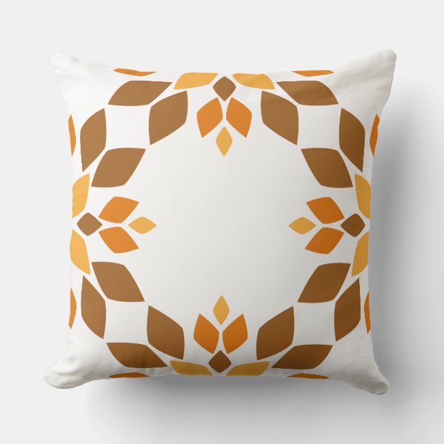 bella almohada de estampado floral marrón (Anverso)