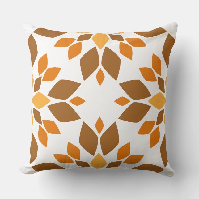 bella almohada de estampado floral marrón (Anverso)